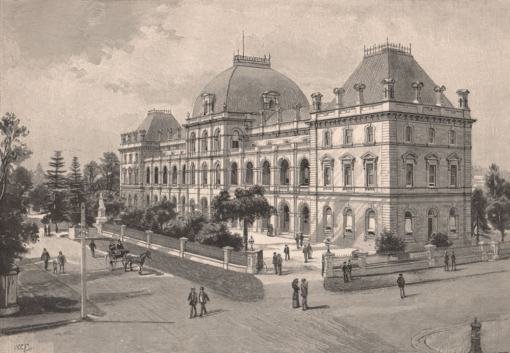 Parliament House, BRISBANE. Queensland. Australia 1888 old antique print